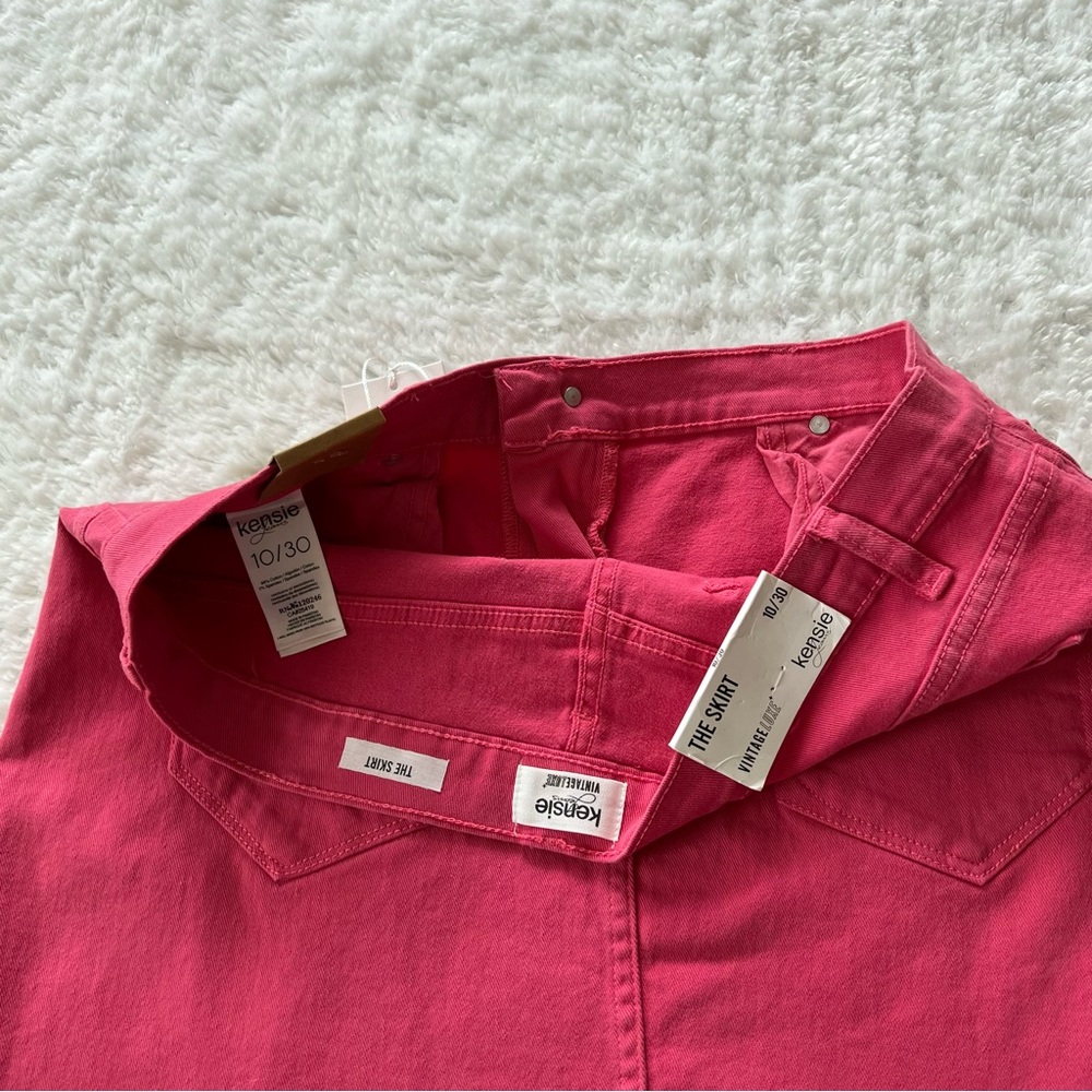 Kensie Jeans Vintage Lux Hot Pink Denim Mini Skirt - Picture 6 of 6